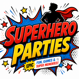 Clickable Superhero Parties Logo