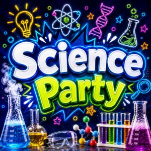 Clickable science party logo